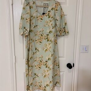 Tuckernuck Green Floral Midi Dress